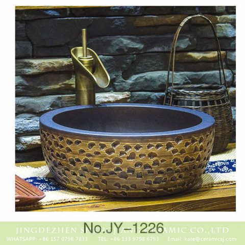 European style porcelain hand carved irregular pattern surface toilet basin    SJJY-1226-30