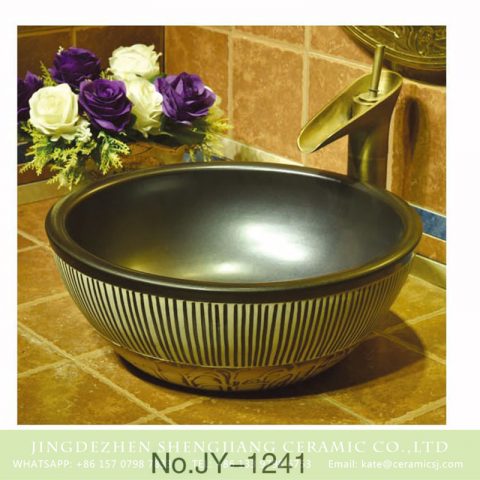 Japanese style factory price matte black ceramic with hand painted black lines sanitary ware    SJJY-1241-31