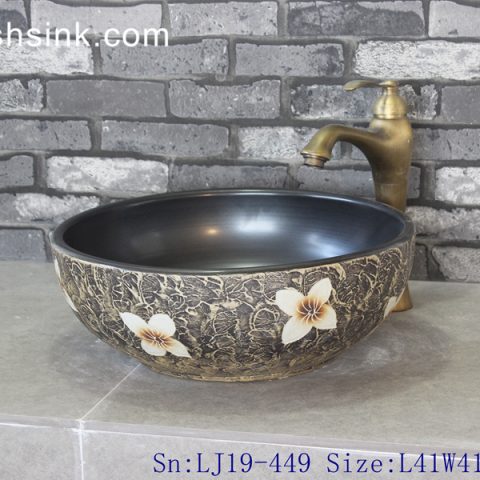 LJ19-449     Round flower design vintage ceramic sanitary ware