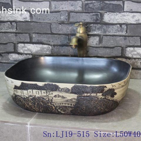 LJ19-515    Arts and crafts valuable porcelain wash sink