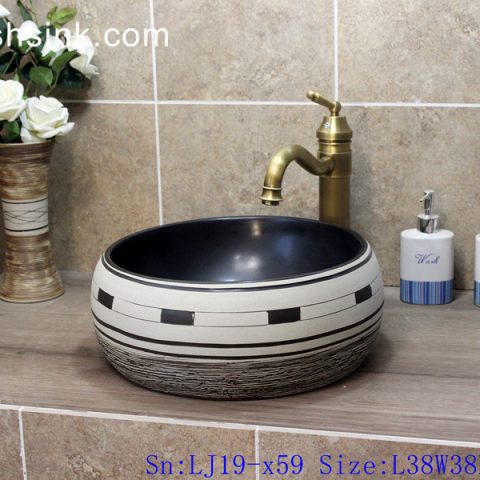 LJ19-x59     Europe style artwork mix color ceramic sink