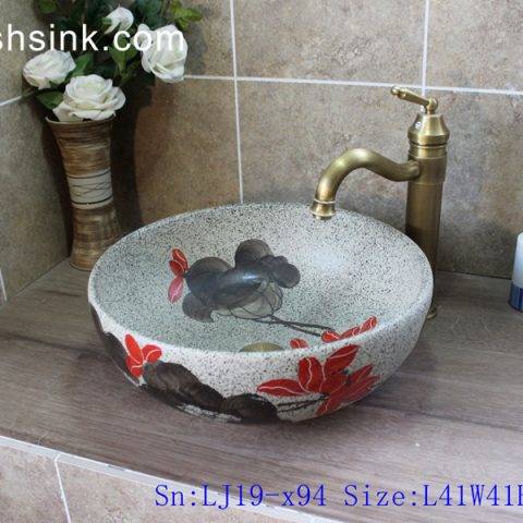 LJ19-x94    Bowl shape ceramic with floral design toilet basin