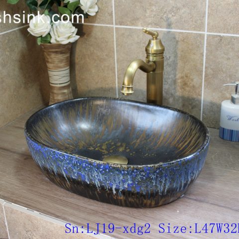 LJ19-xdg2      Western style retro abstract pattern ceramic art basin