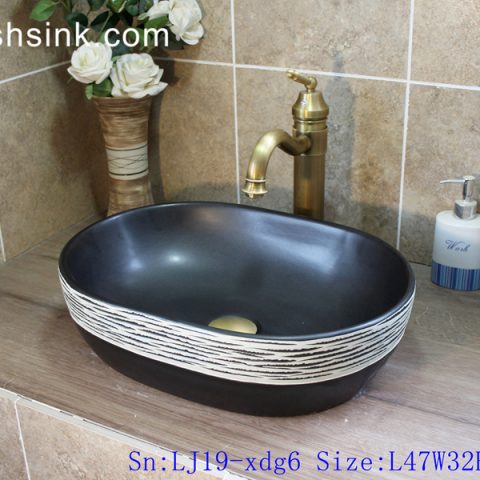 LJ19-xdg6    European simple style pure hand made ceramic wash basin