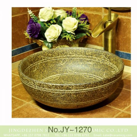 China conventional retro style easy clean hotel independent hung wash basin     SJJY-1270-33