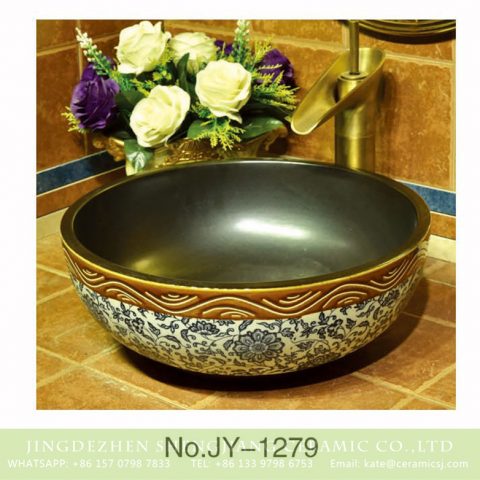 Porcelain city Jingdezhen produce durable ceramic with beautiful flowers design sanitary ware    SJJY-1279-34