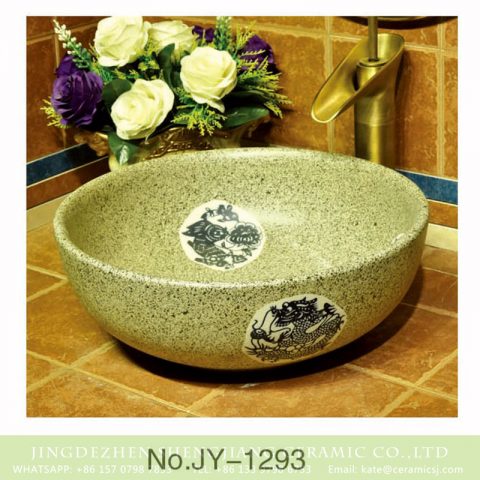 Large bulk sale factory outlet marble ceramic with dragon pattern wash basin    SJJY-1293-35