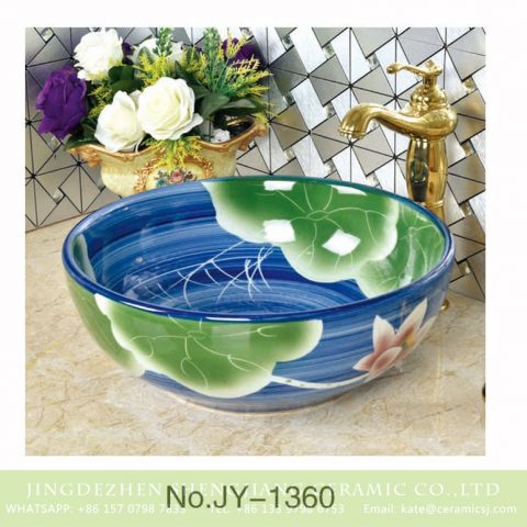 Hot sale smooth ceramic with loft leaved pattern easy clean sanitary ware    SJJY-1360-42