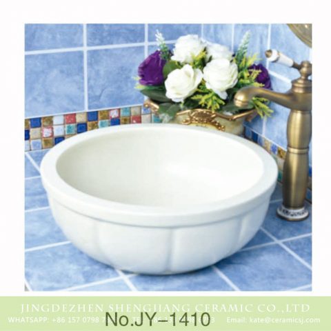 China online sale white ceramic thick edge durable wash sink     SJJY-1410-46