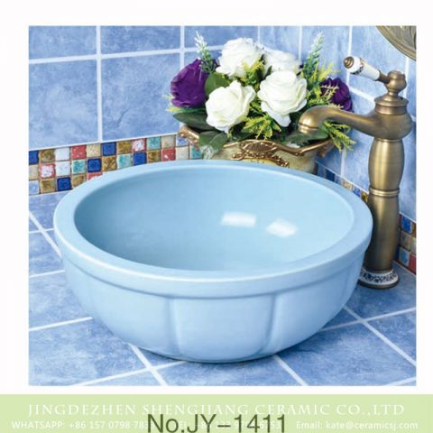 China modern new style blue color round sanitary ware     SJJY-1411-46