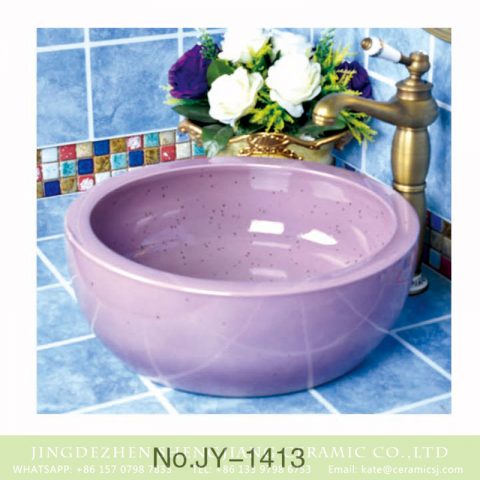 Hot sale art violet color smooth vanity basin      SJJY-1413-46