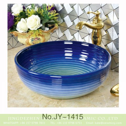 Jingdezhen factory direct the gradient blue smooth sanitary ware     SJJY-1415-47