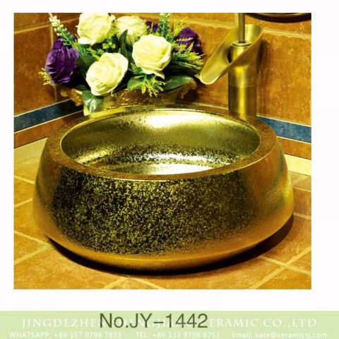 Large bulk sale gold high gloss sanitary ware     SJJY-1442-49