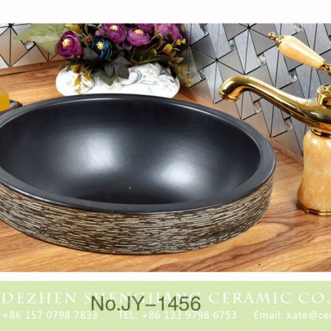 China traditional ceramic matte black inner wall wash sink       SJJY-1456-51