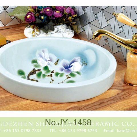 Large bulk sale white ceramic with color glazed art basin     SJJY-1458-52