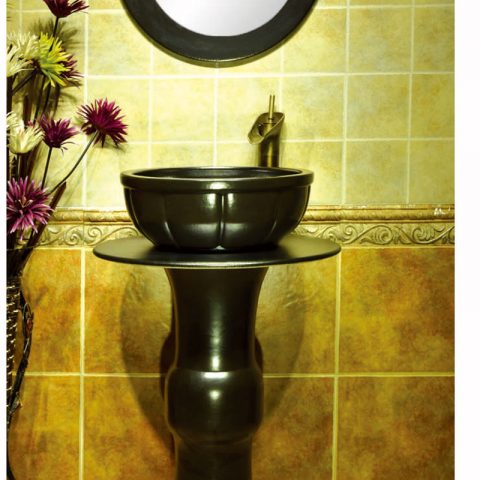 Large bulk sale matte black color column basin     SJJY-1521-62