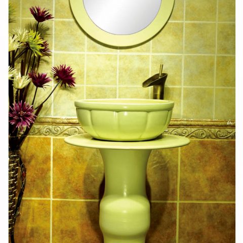 Porcelain capital produce solid color pedestal basin      SJJY-1522-62