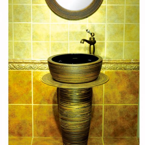Jingdezhen unique traditional design durable pedestal basin     SJJY-1537-65