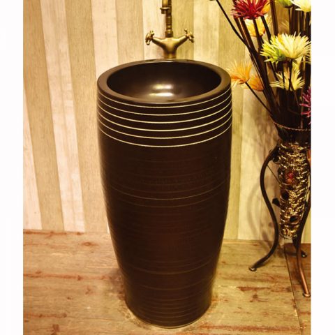 SJJY-1569-72   High grade porcelain dark color durable column basin