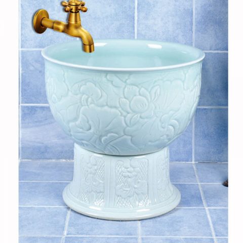 SJJY-1595-75  Handmade ceramic solid color easy cleaning mop sink