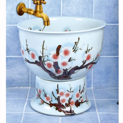 SJJY-1596-75   China online sale white ceramic with calyx canthus pattern pool