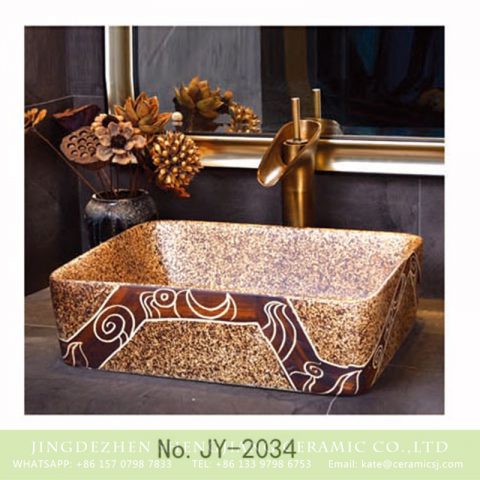 SJJY-2034-6   Marble ceramic with unique device square wash sink