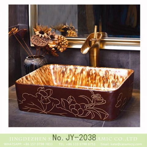 SJJY-2038-6   Hand painted ancient style vanity basin