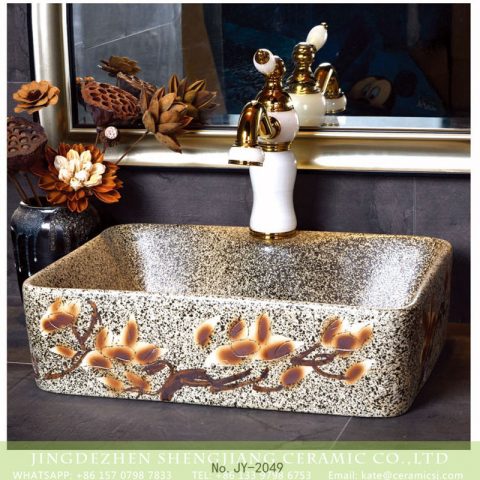 SJJY-2049-7   Marble design ceramic with handmade art pattern sanitary ware