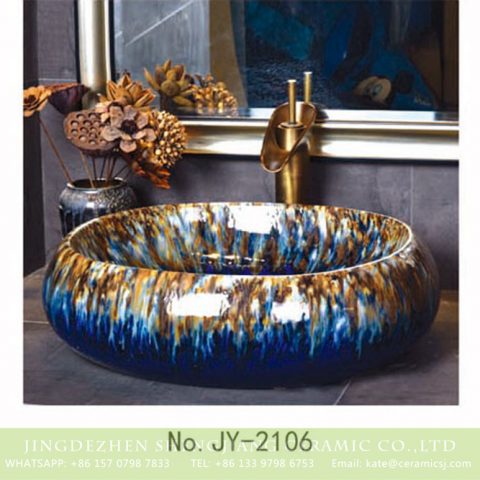 SJJY-2106-16   Hot sale color glazed smooth oval sanitary ware