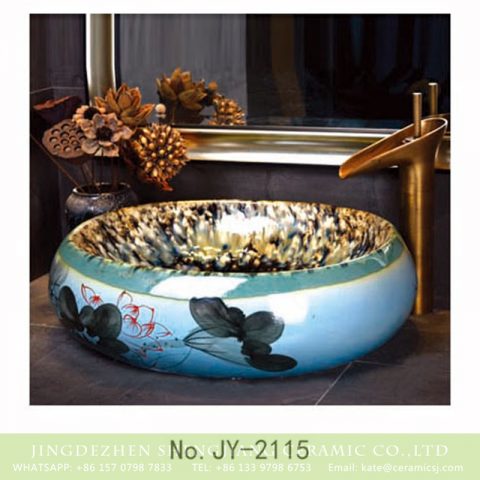 SJJY-2115-16   Home decor ceramic art ink painting surface toilet basin