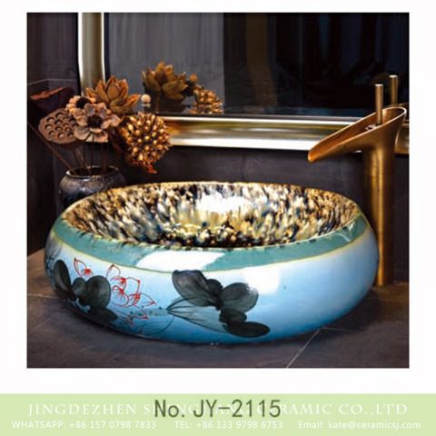 SJJY-2115-16   Home decor ceramic art ink painting surface toilet basin