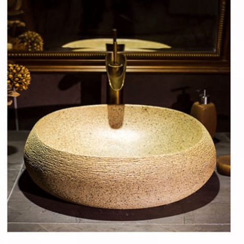 SJJY-2118-17   Factory outlet hand fired ceramic oval wash basin