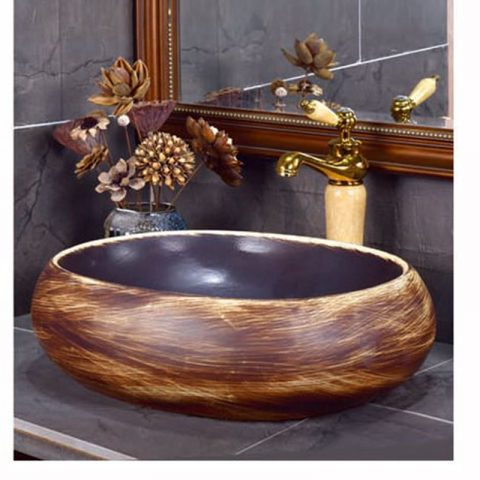 SJJY-2121-17  Ancient design black inside durable wash hand basin