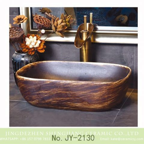 SJJY-2130-18   Jingdezhen wholesale pure handmade durable vanity basin