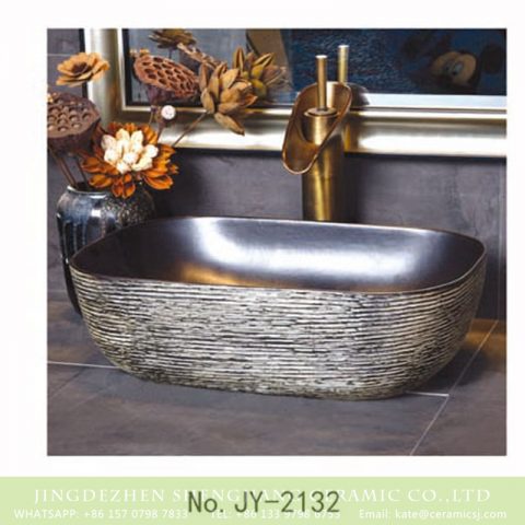 SJJY-2132-18   Hot sale kitchen metal glaze inside ceramic sink