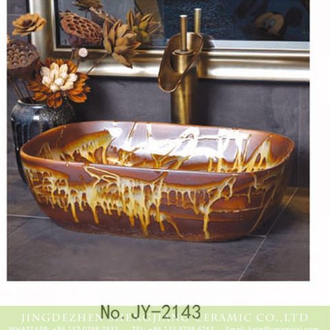 SJJY-2143-19   Chinese hand carved ceramic bathroom wash sink