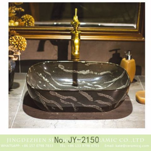 SJJY-2150-20   Dark color smooth ceramic easy cleaning wash hand basin