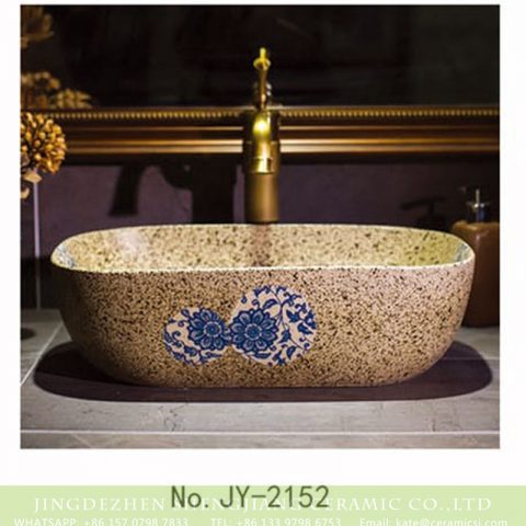 SJJY-2152-20  Marble ceramic with blue and white device wash sink