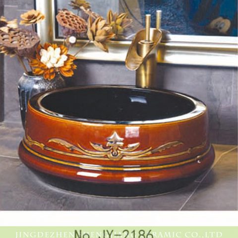 SJJY-2186-23   Shengjiang factory direct brown color shiny surface wash sink