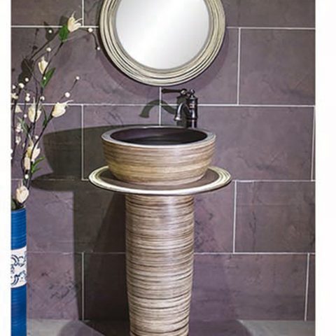 SJJY-2239-30   Household porcelain solid color durable pedestal basin 