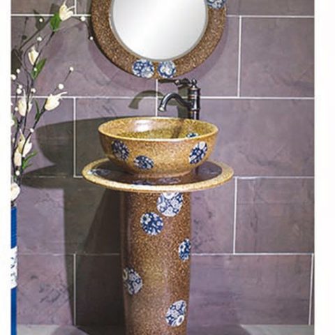 SJJY-2245-30  High quality ceramic with blue and white device column basin