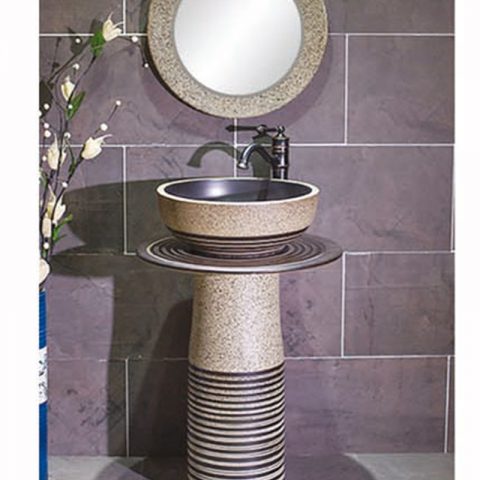 SJJY-2246-30    Hand carved durable porcelain with black stripes basin