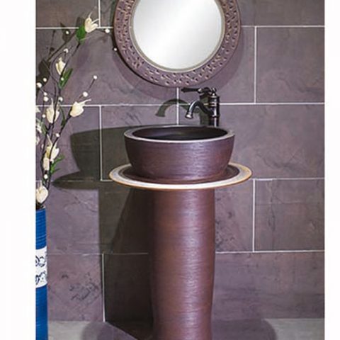 SJJY-2247-30   Pure handmade dark color durable one piece basin 