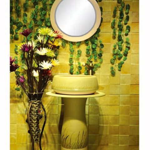 SJJY-2257-32   Unique shape easy cleaning art one piece basin 