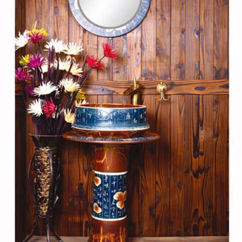 SJJY-2270-33   China traditional high quality ceramic pedestal basin