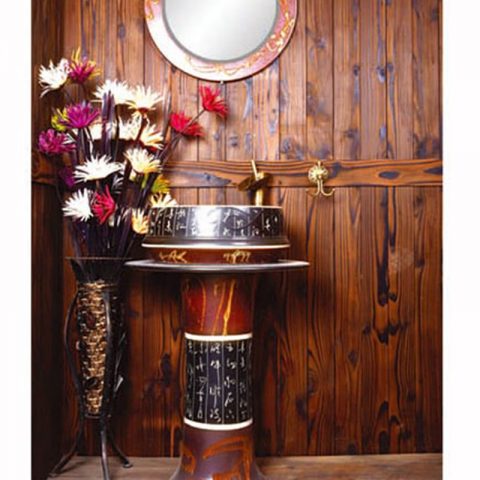 SJJY-2271-33   Shengjiang factory direct high quality porcelain with Chinese characters device sinks