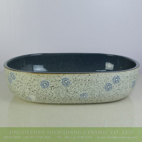 sjbyl-6005   Jingdezhen wholesale porcelain with flowers pattern surface durable wash sink