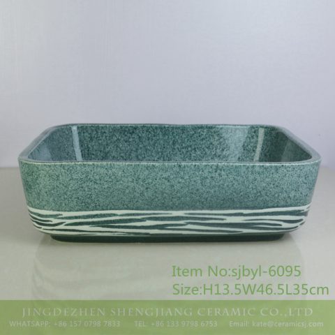 sjbyl-6095 Contracted dot line face grain wash gargle daily pottery and porcelain basin big ellipse porcelain basin