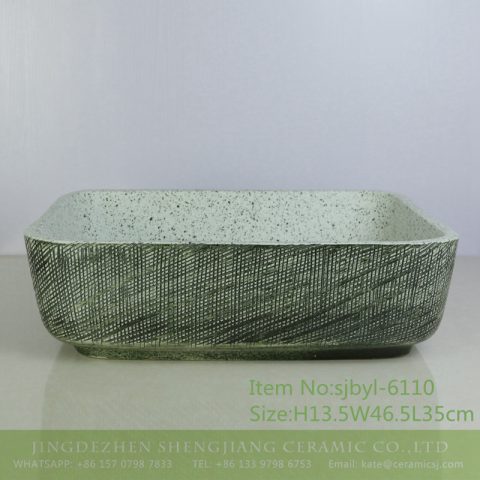 sjbyl-6110 Ink point fine knife carving wash basin daily ceramic basin large oval porcelain basin