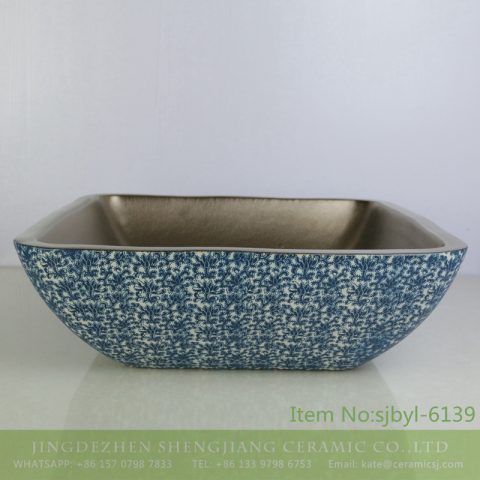 sjbyl-6139 Matte small bud is full of floor decorative pattern pottery and porcelain basin wash gargle clean basin daily